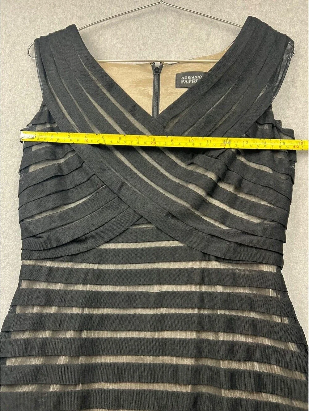 Adrianna Papell Lace Sheath Bodycon Dress Womens 6 Formal Knee Length Sexy